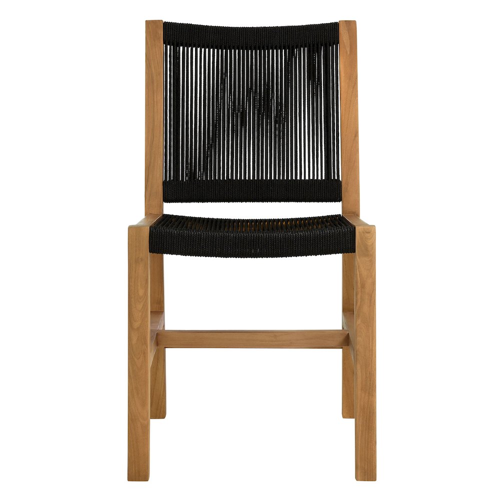 Vienna 3-Piece Outdoor Patio Teak and Rope Dining Set with Armless Chiars