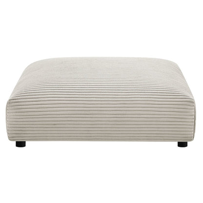 Solace Modular Corduroy Upholstered Armless Loveseat and Ottoman Set