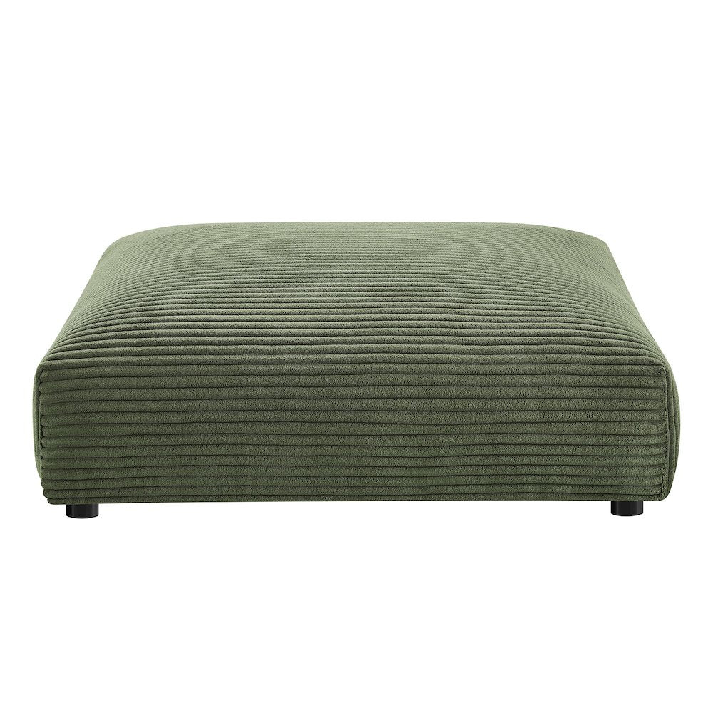 Solace Modular Corduroy Upholstered Armless Loveseat and Ottoman Set