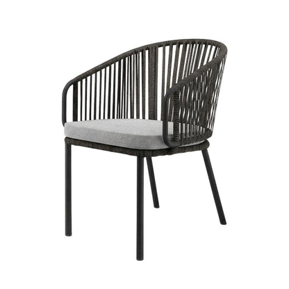 Outdoor Patio Armchair With Cushioned Seat And Armrests