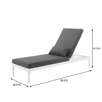 Outdoor Patio Chaise Lounge Chair In Sleek Design With Cushioned Seat