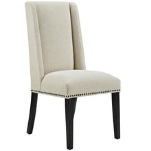 Fabric dining chair with backrest and cushioned seat, modern sturdy construction