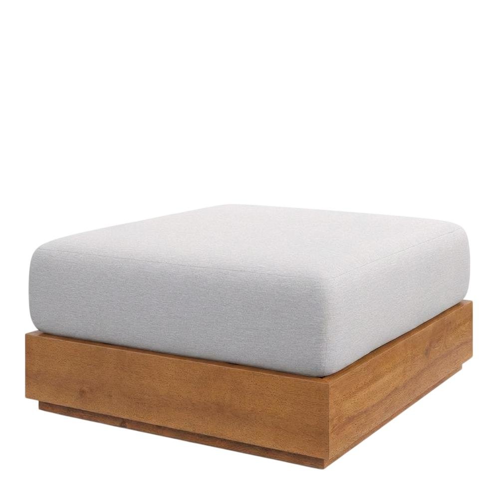 Outdoor Patio Ottoman with Acacia Wood Top and Stylish Design