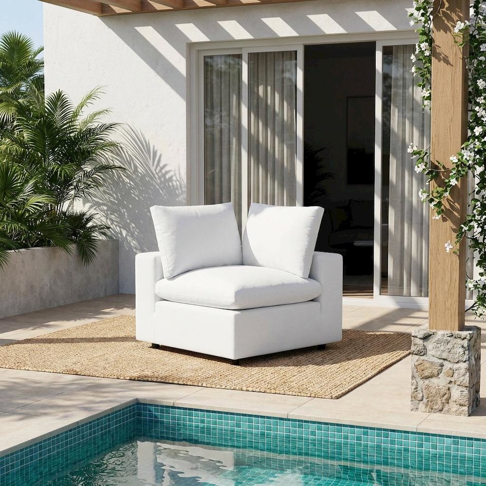 Outdoor Patio Corner Chair With Cushioned Seating And Sturdy Frame