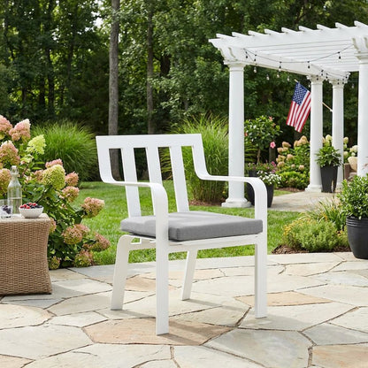 Stackable Outdoor Aluminum Dining Armchair With Armrests And Lightweight Design