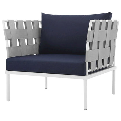 Outdoor Patio Aluminum Armchair With Cushioned Seat And Sleek Design