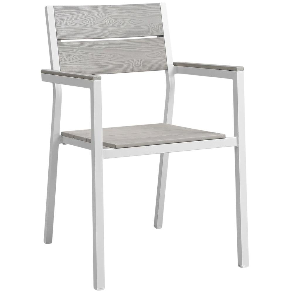 Outdoor Patio Armchair With Armrest And Stackable Design
