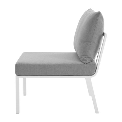 Aluminum Patio Lounge Chair With Cushioned Backrest And Sturdy Frame