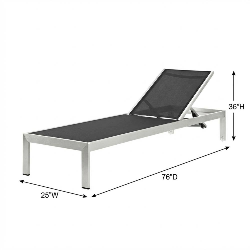 Outdoor Patio Aluminum Chaise With Comfortable Backrest And Stylish Design