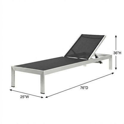 Outdoor Patio Aluminum Chaise With Comfortable Backrest And Stylish Design