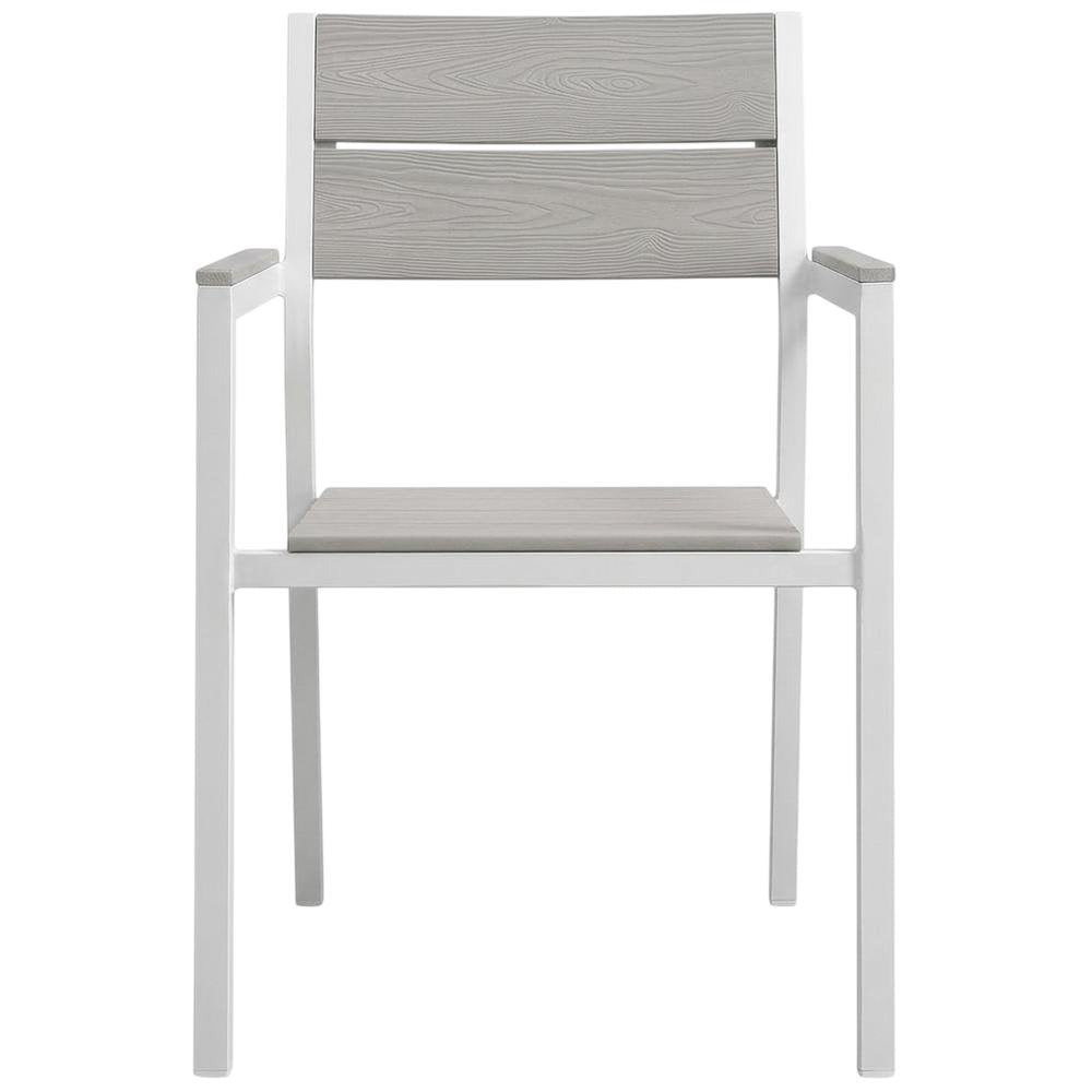 Outdoor Patio Armchair With Armrest And Stackable Design