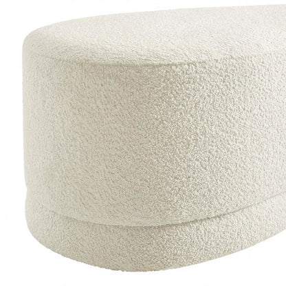 Outdoor upholstered ottoman bench with plush top for patio seating