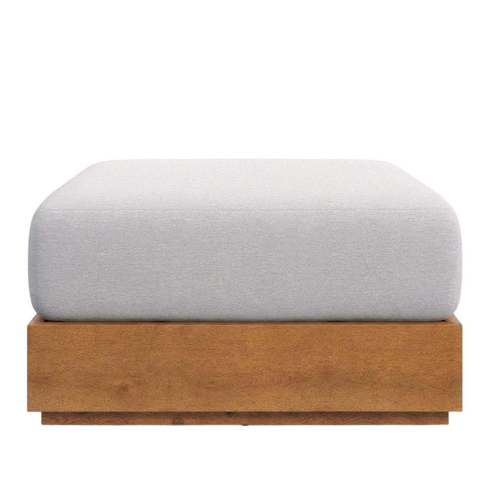 Outdoor Patio Ottoman with Acacia Wood Top and Stylish Design
