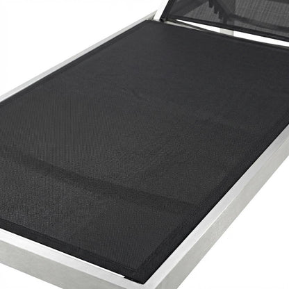 Outdoor Patio Aluminum Chaise With Comfortable Backrest And Stylish Design