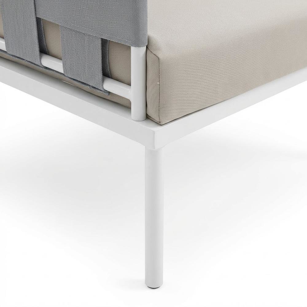 Outdoor Patio Aluminum Armchair With Weather-Resistant Frame And Cushioned Seat