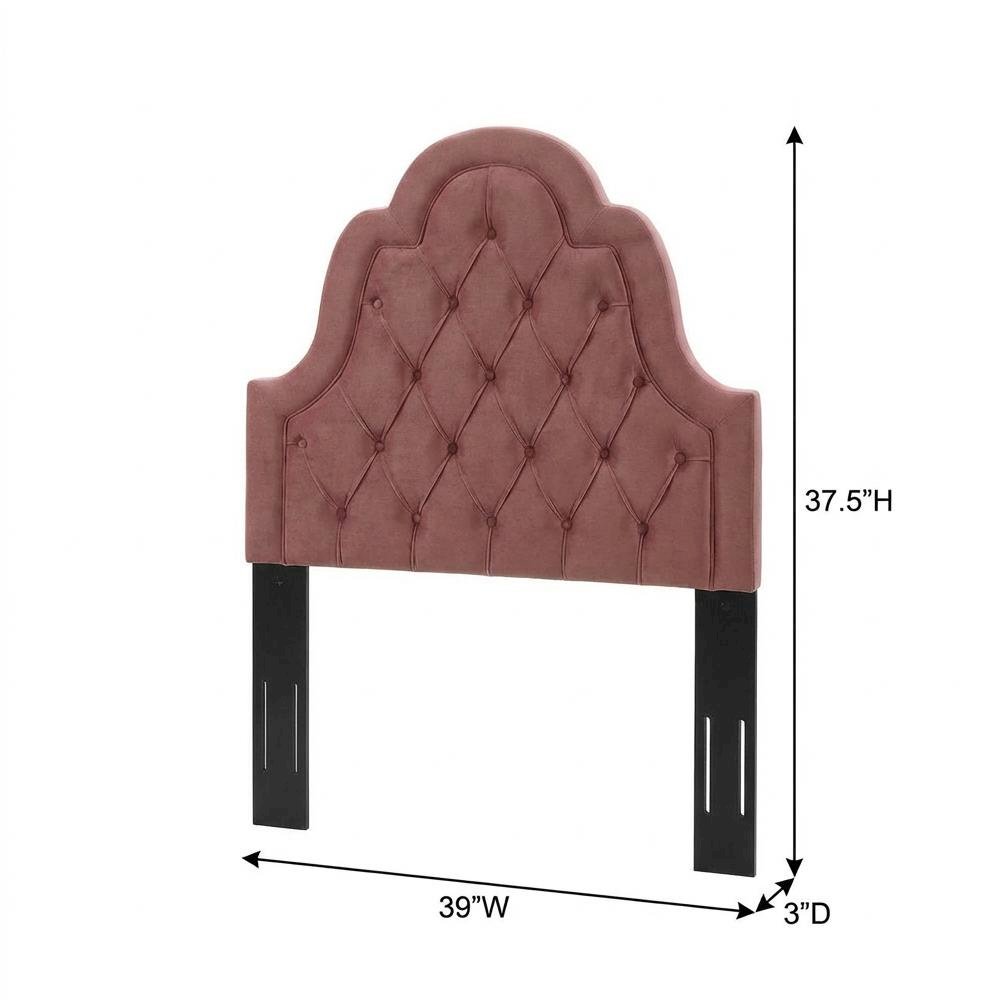 Tufted Twin Velvet Headboard in Performance Fabric with Soft Upholstery