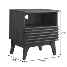 Nightstand in Gray Tone with Contemporary Design, Sturdy Base, Sleek Finish