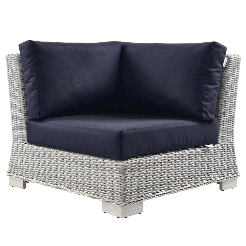 Outdoor Wicker Rattan Corner Chair For Patio Lounge Use