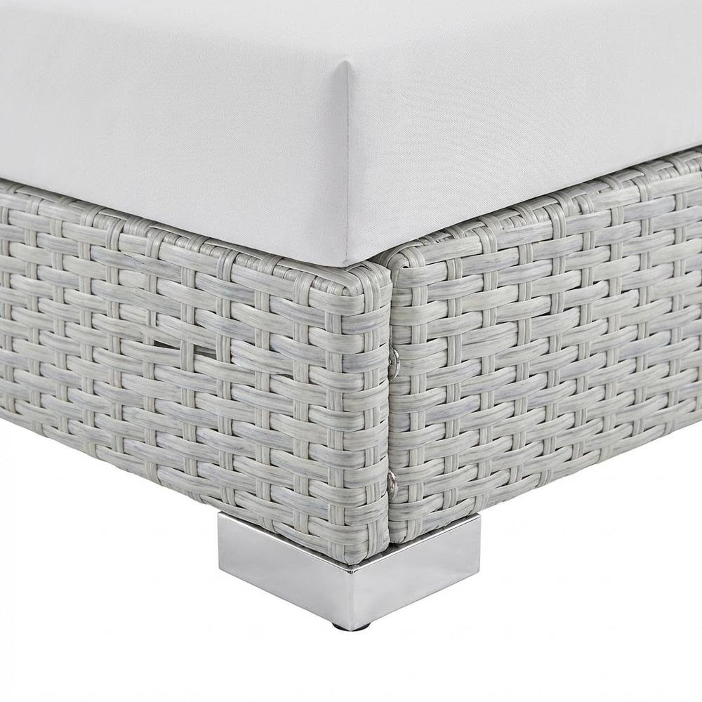 Outdoor Patio Chaise In Weather-Resistant Material With Cushioned Lounge Seat