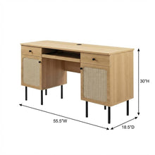 Modern Office Desk In Neutral Finish With Spacious Work Surface