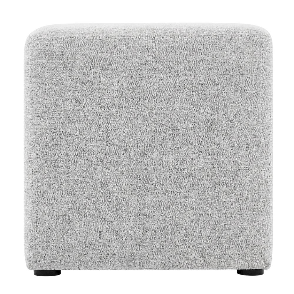 Square Woven Fabric Ottoman With Cushioned Top For Outdoor Seating