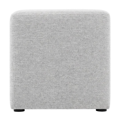 Square Woven Fabric Ottoman With Cushioned Top For Outdoor Seating