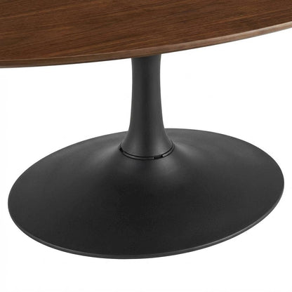 Oval wood coffee table with set of two, sleek design, modern style