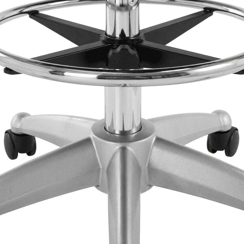 Vinyl Drafting Chair with Armrests and Adjustable Height for Office Use
