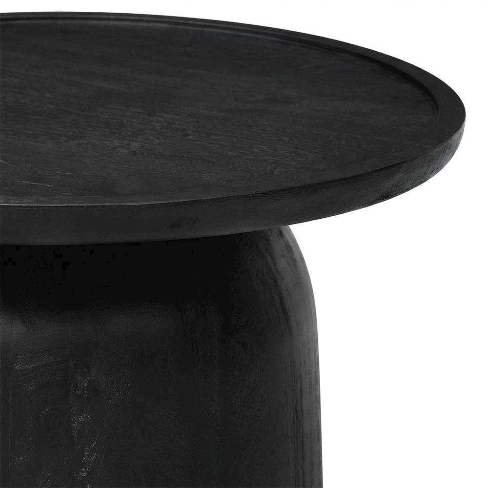 Round Wood Coffee Table with 17.5-inch Height and 30-inch Diameter