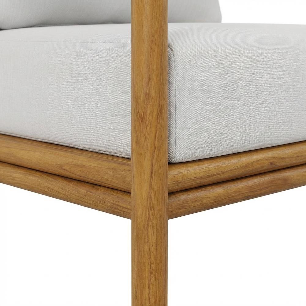 Set of 2 Outdoor Teak Wood Armchairs for Patio Lounge Comfort