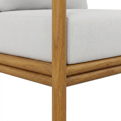 Set of 2 Outdoor Teak Wood Armchairs for Patio Lounge Comfort