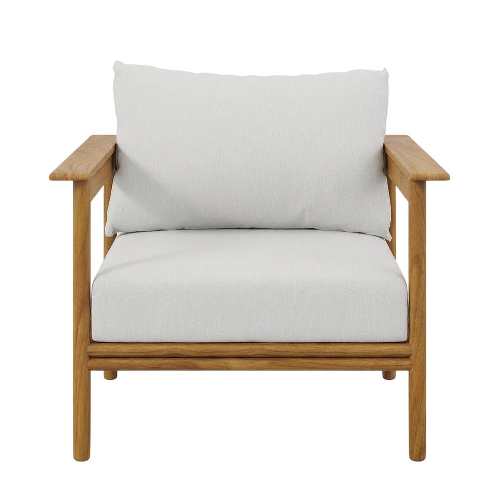 Set of 2 Outdoor Teak Wood Armchairs for Patio Lounge Comfort
