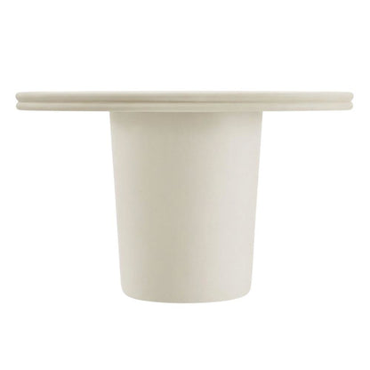Round Concrete Outdoor Dining Table with Weather-Resistant Surface