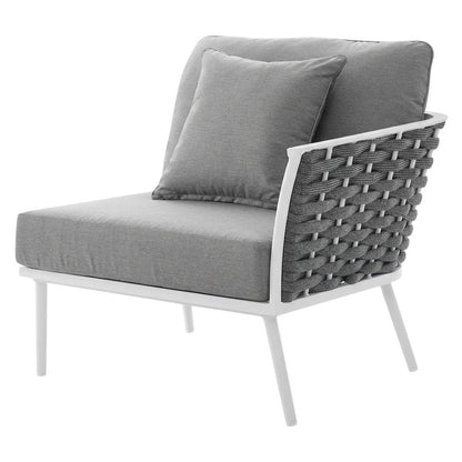 Aluminum Left-Facing Outdoor Patio Lounge Chair With Armrests