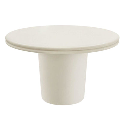 Round Concrete Outdoor Dining Table with Weather-Resistant Surface