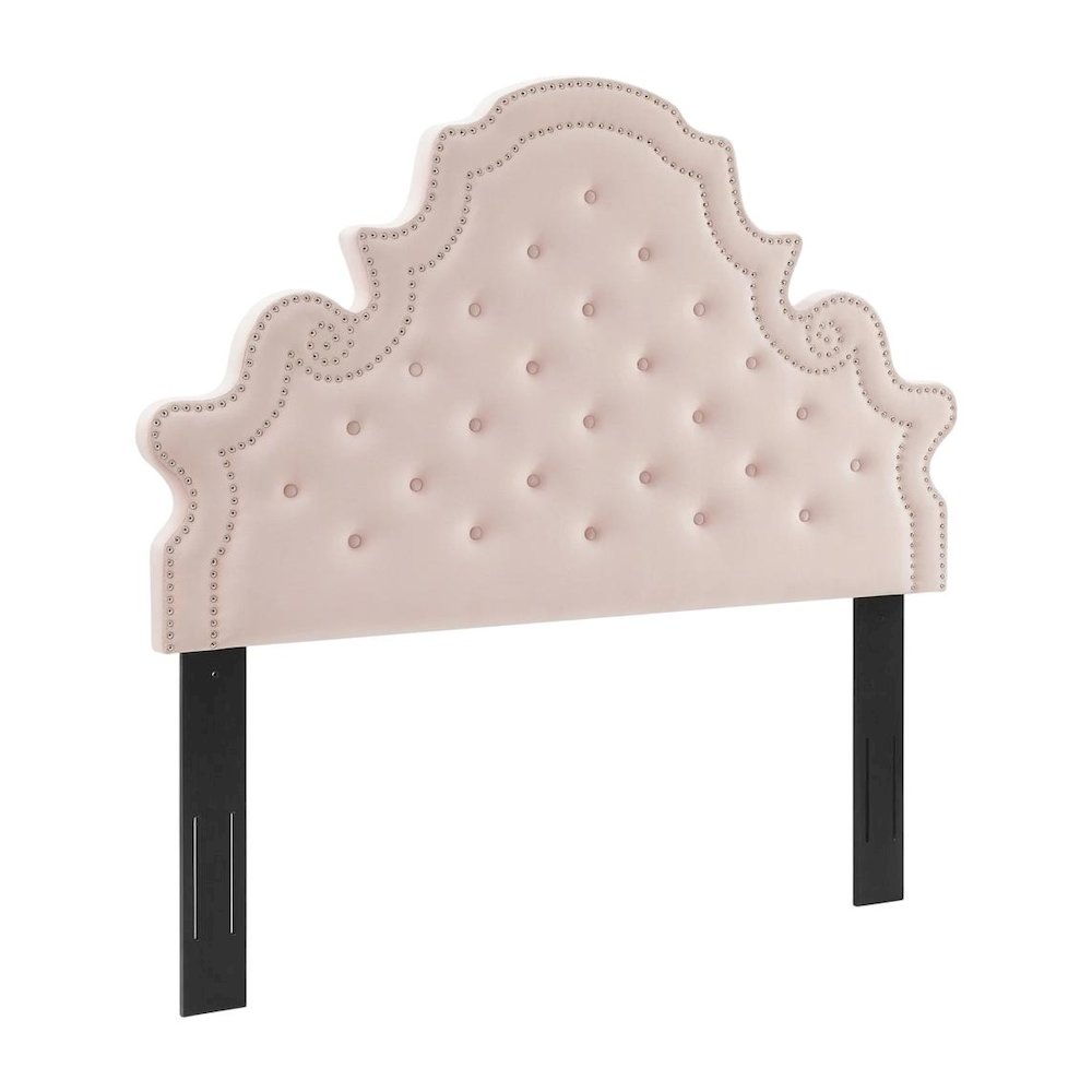 Pink Tufted Velvet Full/Queen Headboard with Plush Upholstery and Durable Frame