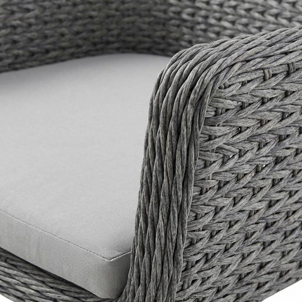 Outdoor Patio Wicker Rattan Dining Armchair Set Of 2 With Armrests