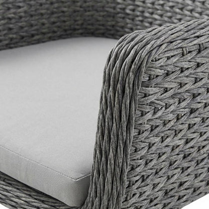 Outdoor Patio Wicker Rattan Dining Armchair Set Of 2 With Armrests