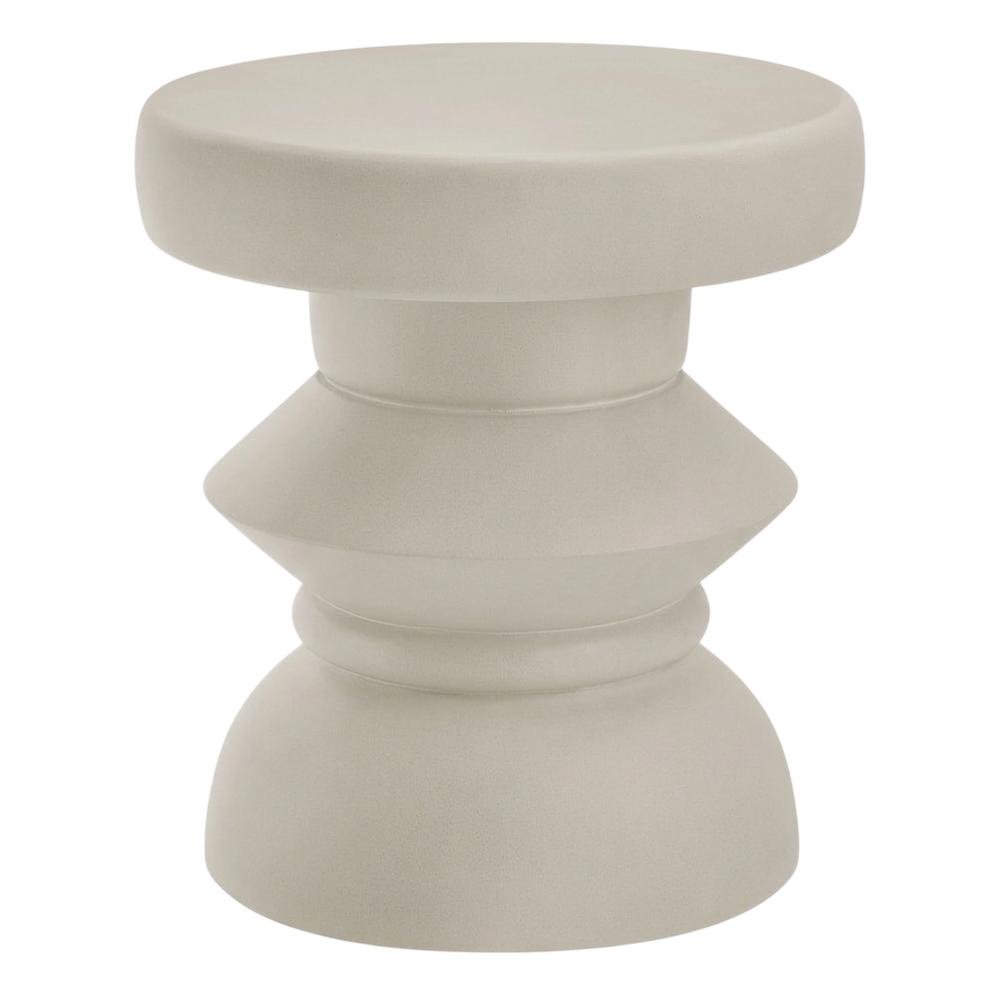 Concrete outdoor side table with sturdy base and modern design