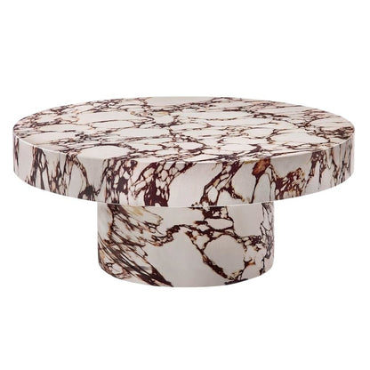 Concrete outdoor round coffee table with sturdy surface for patio decor