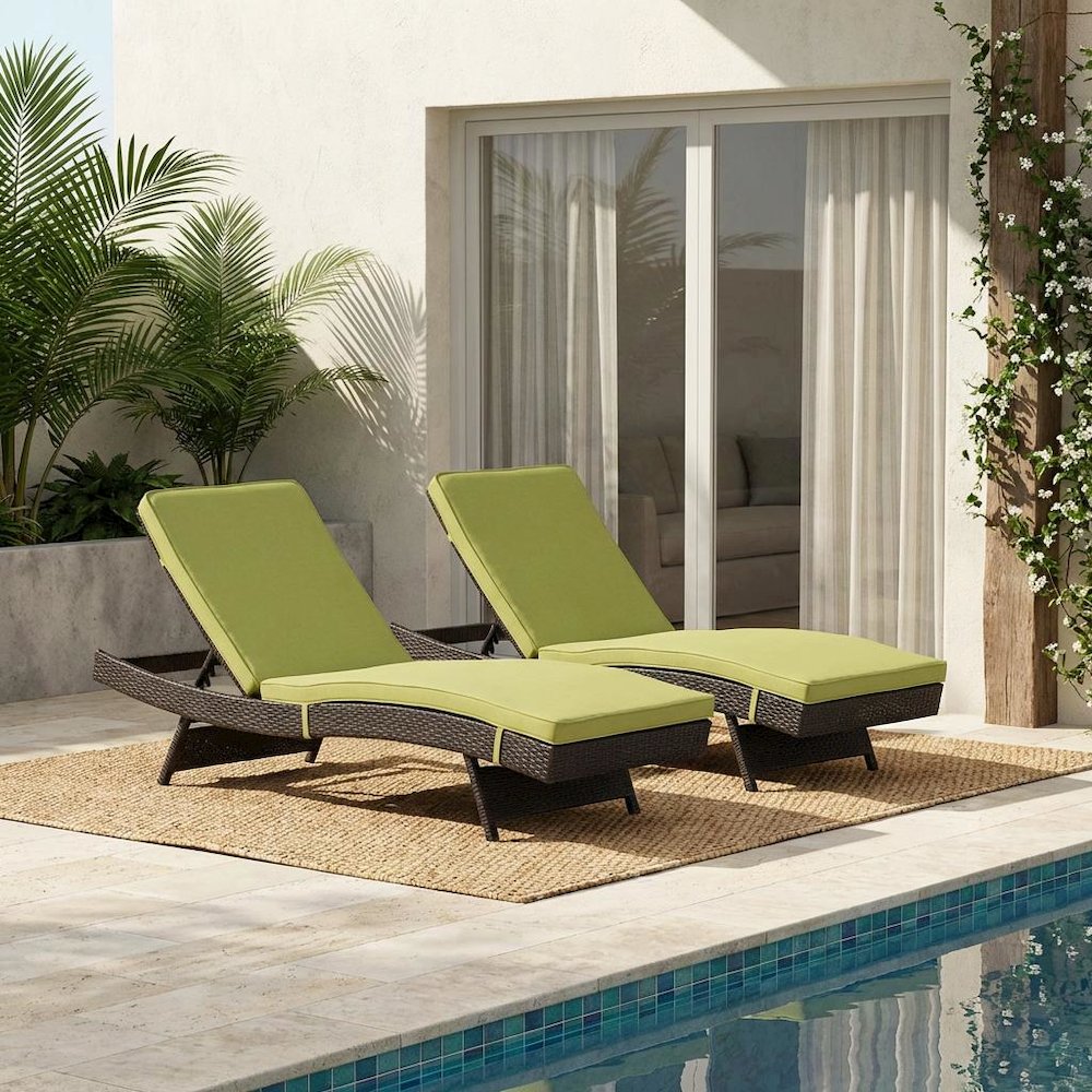 Outdoor Patio Lounge Chair Set Of 2 With Comfortable Cushions, Weather-Resistant