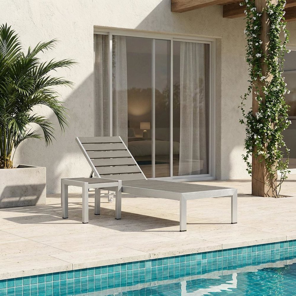 Aluminum Outdoor Lounge Set With Stackable Chairs And Cushioned Seats