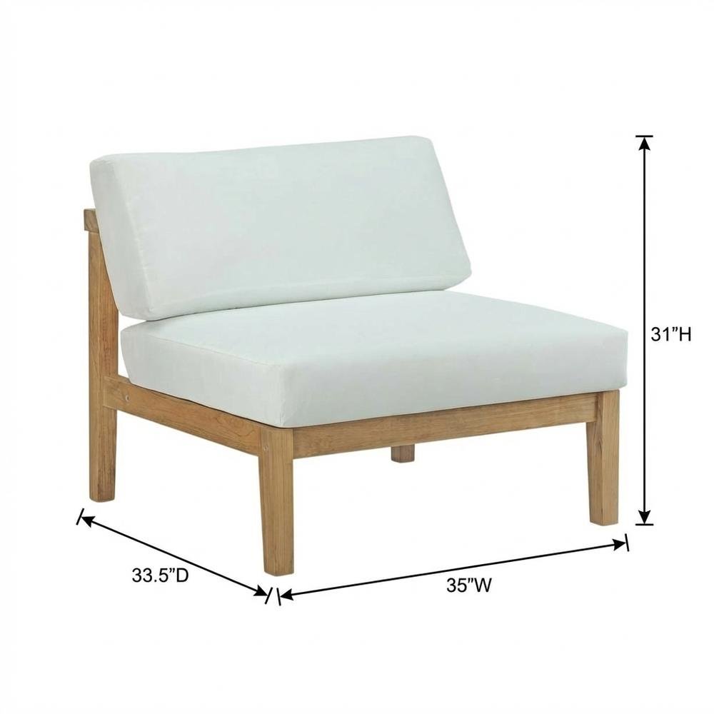 Outdoor Patio Teak Armless Lounge Chair For Garden And Patio