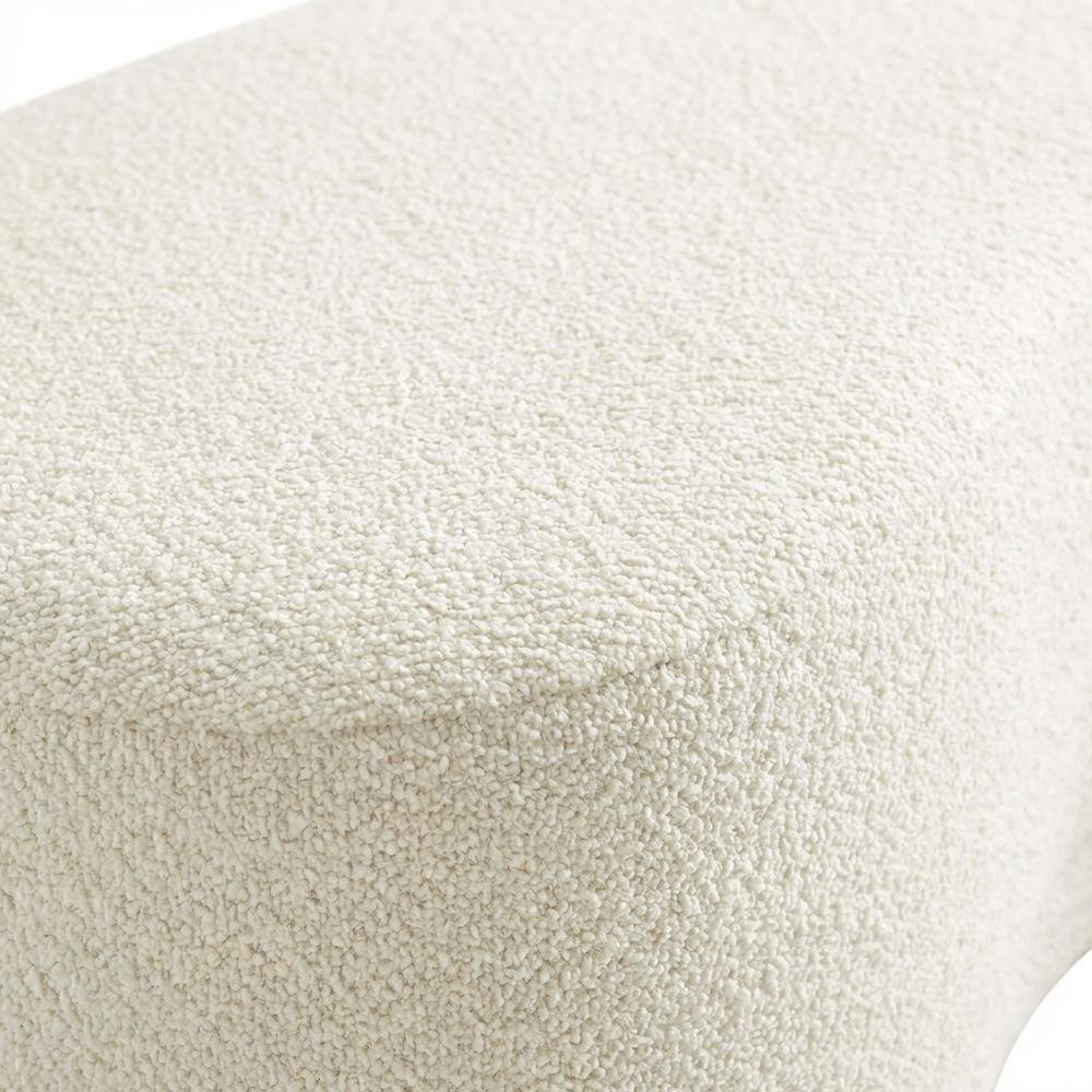 Outdoor upholstered ottoman bench with plush top for patio seating