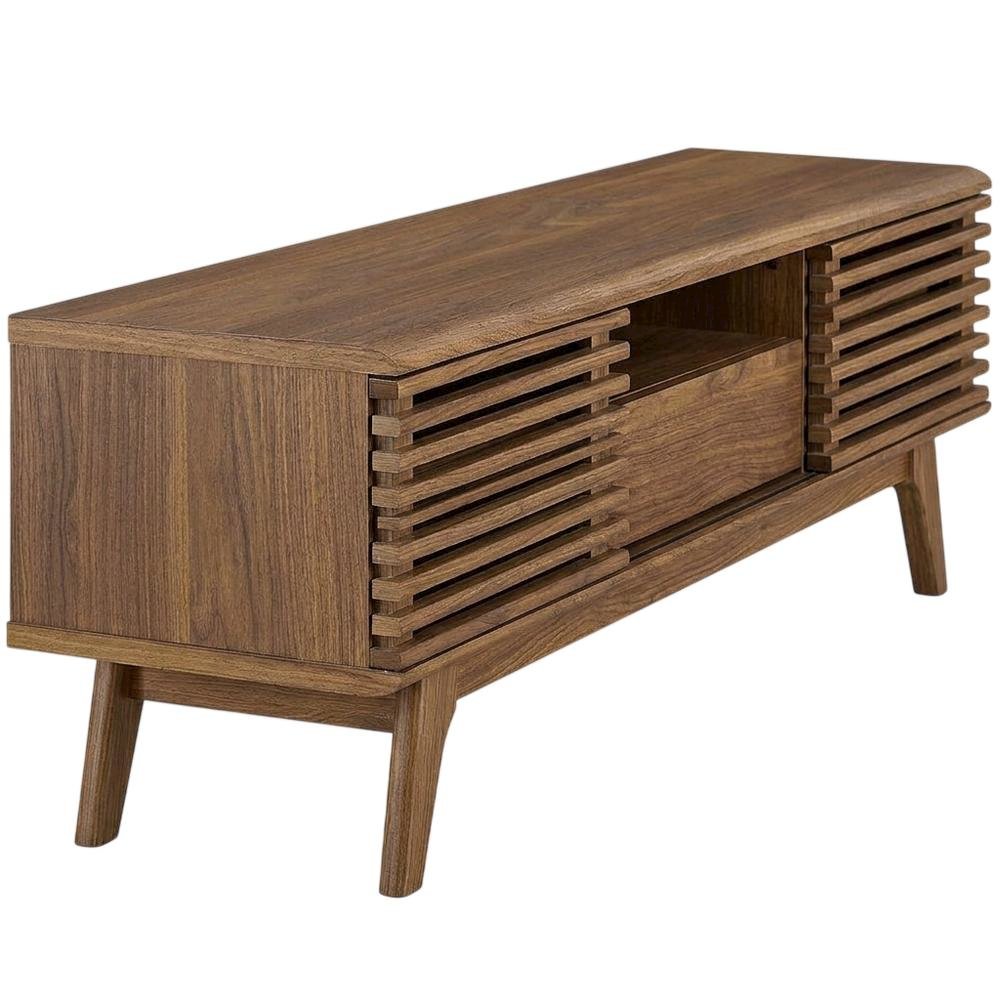 Wood TV Stand in Elegant Finish with Ample Storage Space