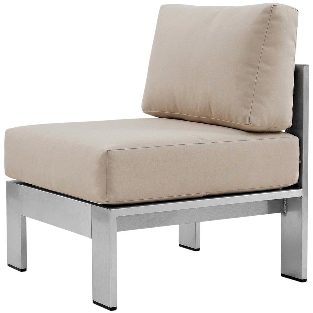 Aluminum Outdoor Lounge Chair With Armless Design And Weather-Resistant Finish