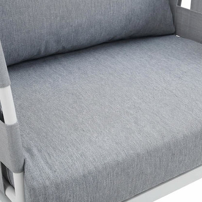 Aluminum Outdoor Lounge Chair With Cushioned Seat For Patio Relaxation