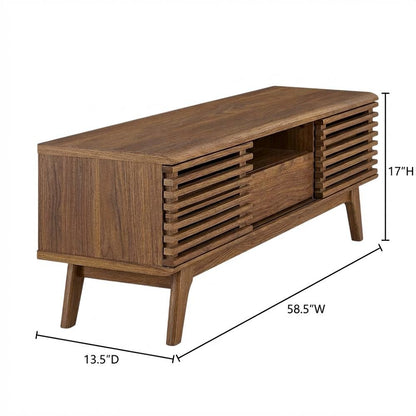Wood TV Stand in Elegant Finish with Ample Storage Space