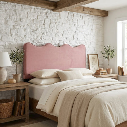 Performance Velvet Queen Headboard in Soft Fabric, Sturdy Frame, Elegant Design