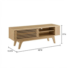 Wooden Brown TV Stand with 48-Inch Width and Sleek Design